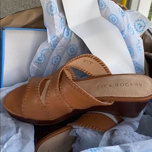 Jack Rogers Jackie Mid Wedge shoes size 8